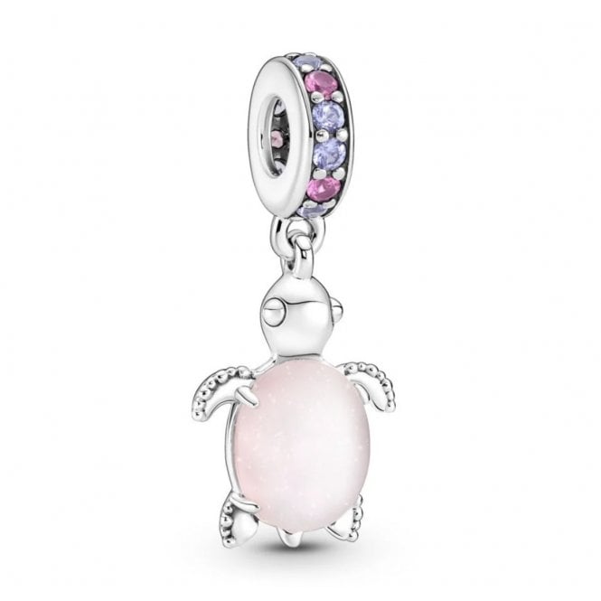 PANDORA Murano Glass Pink Sea Turtle Dangle Charm