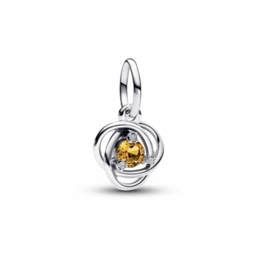 November Birthstone Eternity Circle Dangle Charm