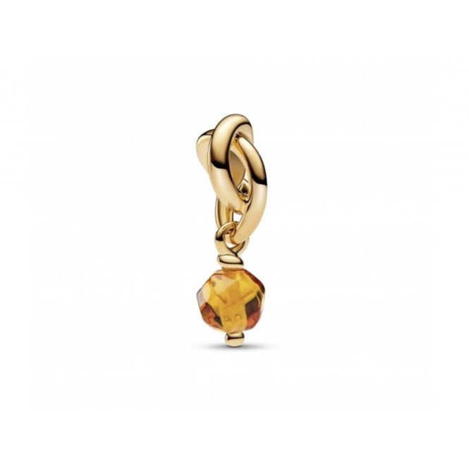 PANDORA November Birthstone Gold Plated Eternity Circle Dangle Charm