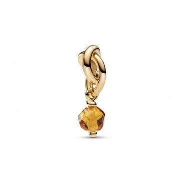 November Birthstone Gold Plated Eternity Circle Dangle Charm