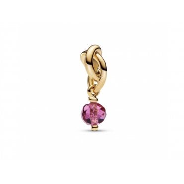 October Birthstone Gold Plated Eternity Circle Dangle Charm