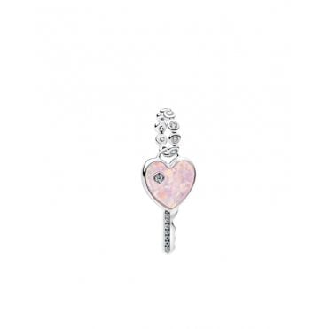 Opalescent Heart Key Dangle Charm