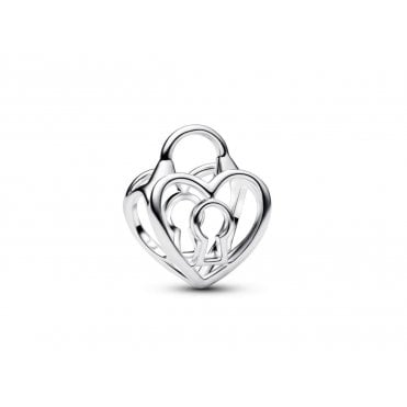 Openwork Heart Padlock Charm