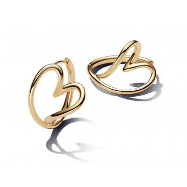 Pandora Organically Shaped Heart Hoop Earrings