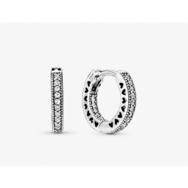 Pandora Pavé Heart Hoop Earrings