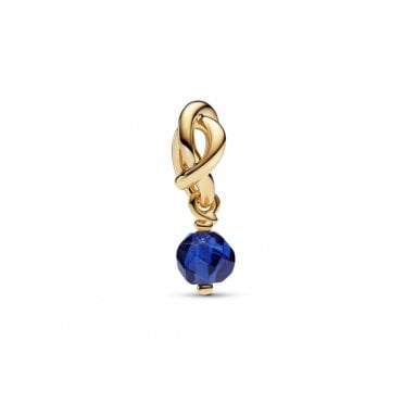 September Birthstone Gold Plated Eternity Circle Dangle Charm