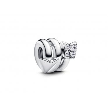 Silver Twisting Arrow Charm