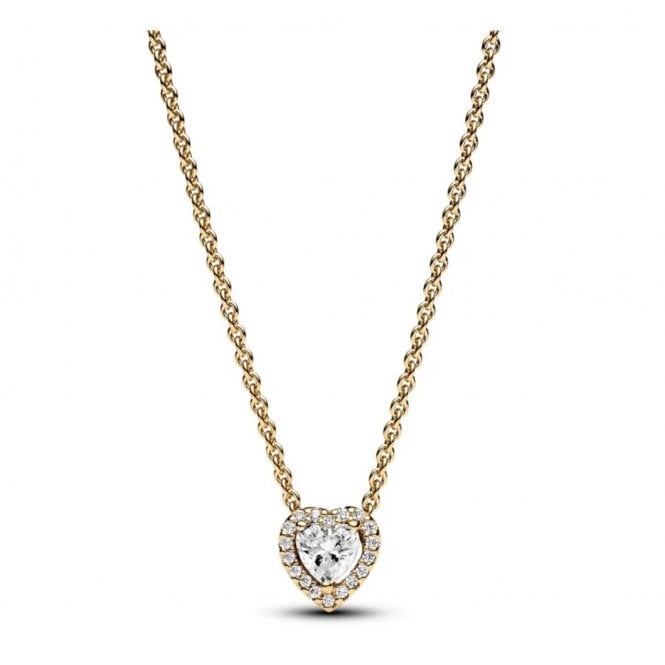 PANDORA Sparkling 14ct Gold Plated Heart Collier Necklace