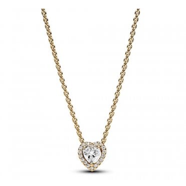 Pandora Sparkling 14ct Gold Plated Heart Collier Necklace
