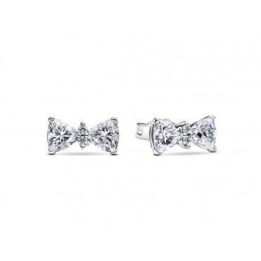Pandora Sparkling Bow Stud Earrings