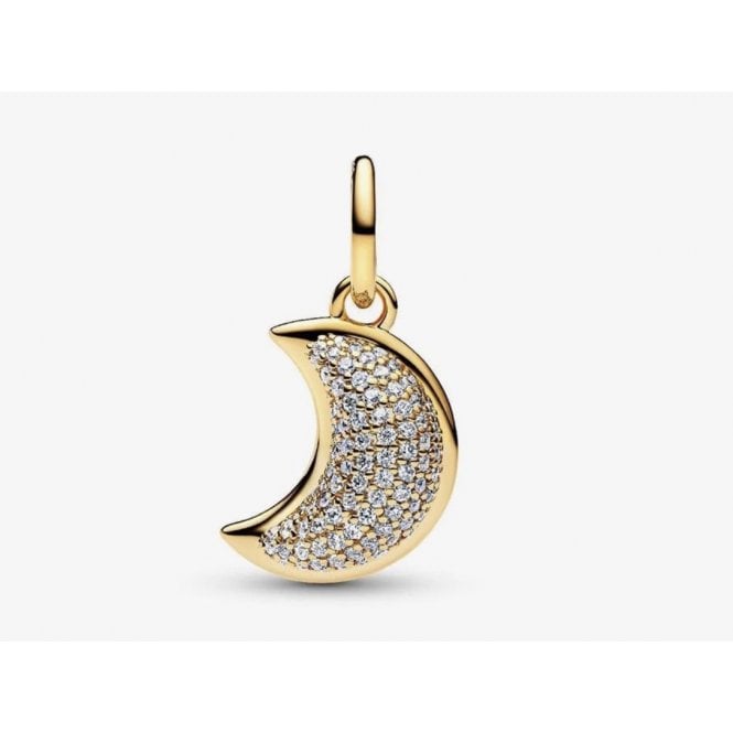 PANDORA Sparkling Crescent Moon Dangle Charm