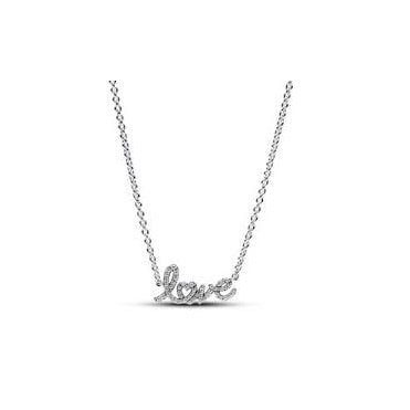 Sparkling Handwritten Love Collier Necklace