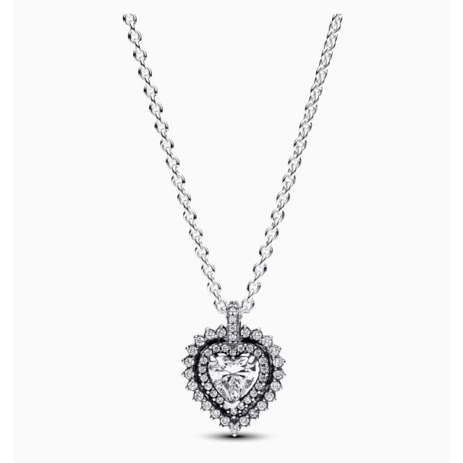 PANDORA Sparkling Heart Halo Pendant Necklace