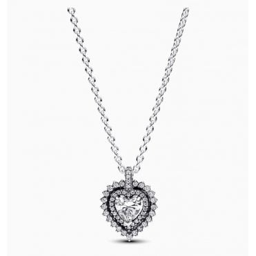 Pandora Sparkling Heart Halo Pendant Necklace