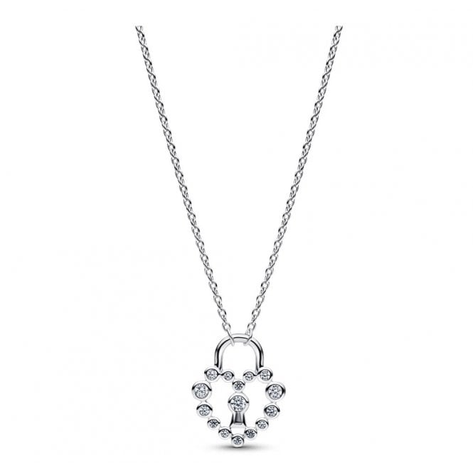 PANDORA Sparkling Heart Padlock Pendant Necklace