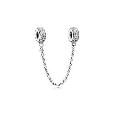 Sparkling Pavé Safety Chain Charm