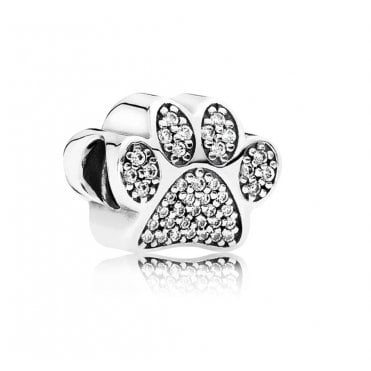 Sparkling Paw Print Charm