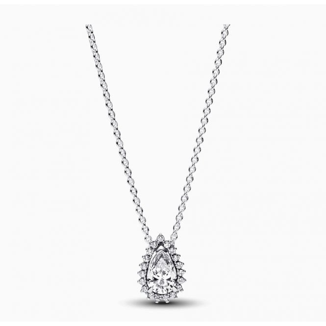PANDORA Sparkling Pear Halo Collier Necklace