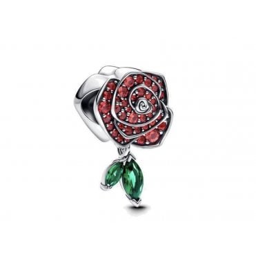 Sparkling Rose in Bloom Charm