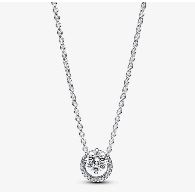 PANDORA Sparkling Round Halo Pendant Collier Necklace
