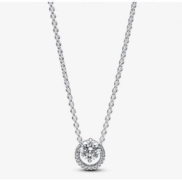 Pandora Sparkling Round Halo Pendant Collier Necklace