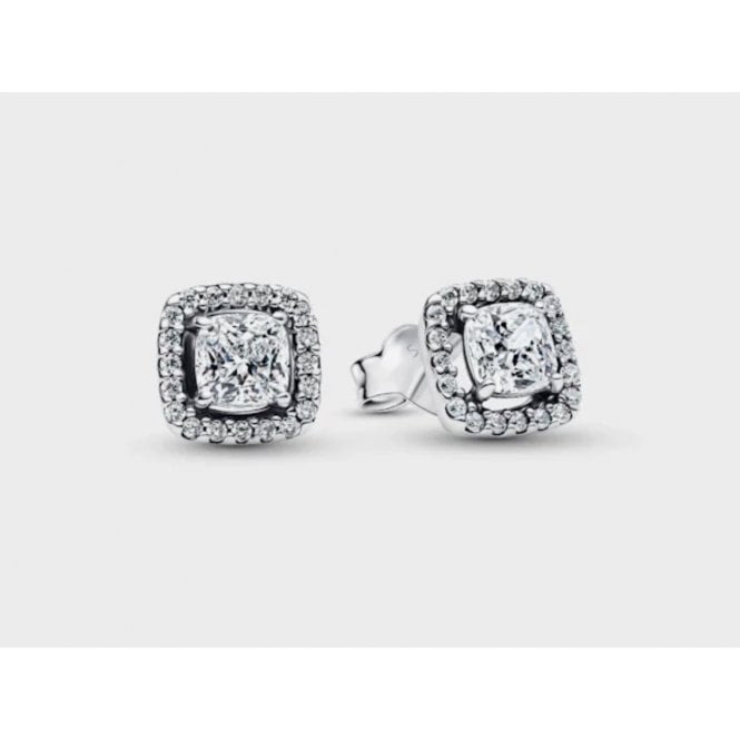 PANDORA Square Halo Stud Earrings