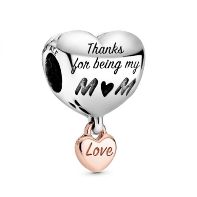 PANDORA Thanks for being my mum' Heart Charm