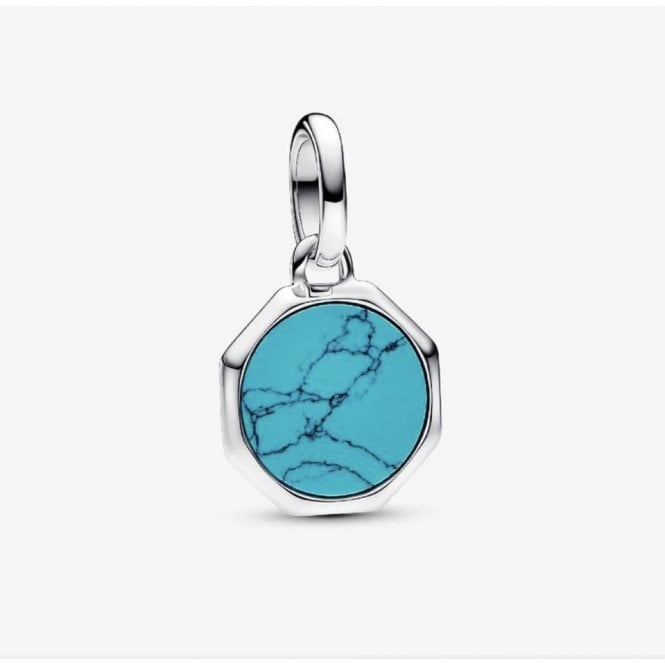 PANDORA Turquoise Engravable Mini Medallion Charm