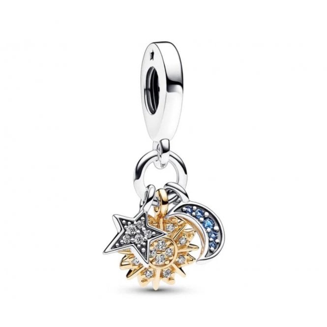 PANDORA Two-tone Celestial Triple Dangle Charm