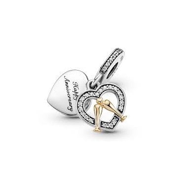 Two-tone Happy Anniversary Dangle Charm