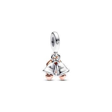 Two-tone Wedding Bells Double Dangle Charm