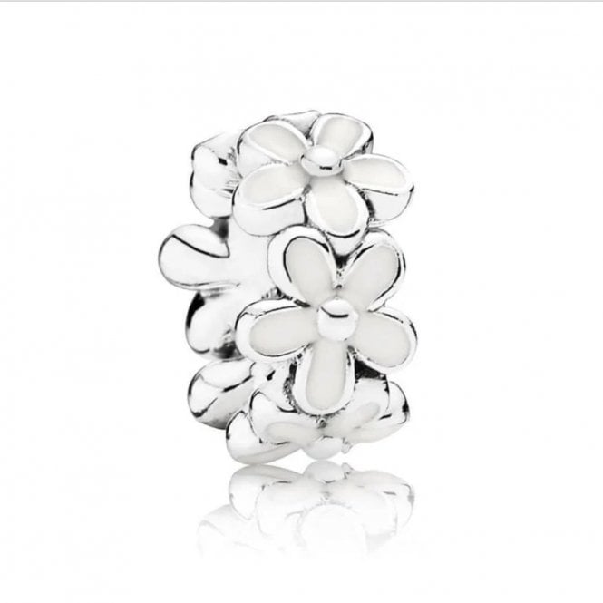 PANDORA White Daisy Flower Spacer Charm