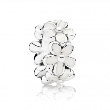 White Daisy Flower Spacer Charm