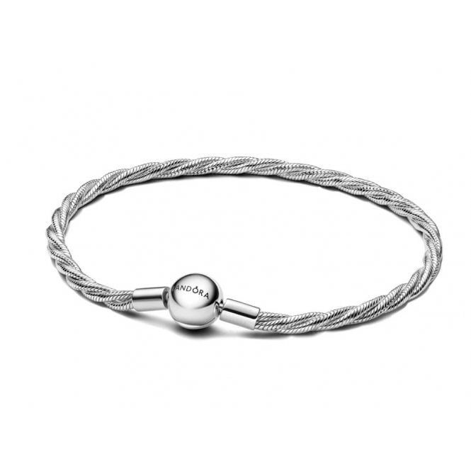 PANDORA Round Clasp Twisted Snake Chain Bracelet