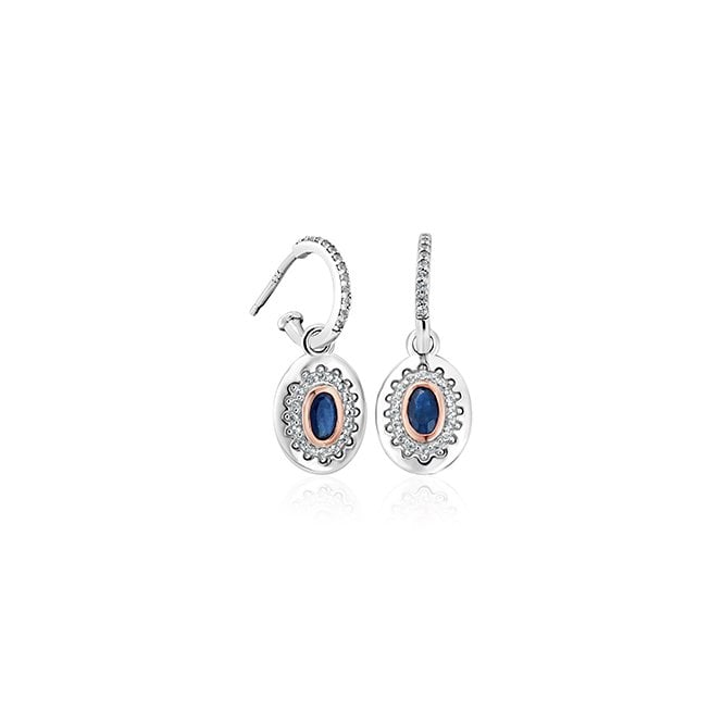 CLOGAU Royal ® Sterling Silver Diana Earrings with Sapphires & Topaz