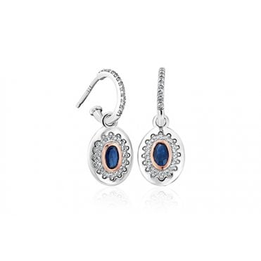 Royal Clogau®  Sterling Silver Diana Earrings with Sapphires & Topaz
