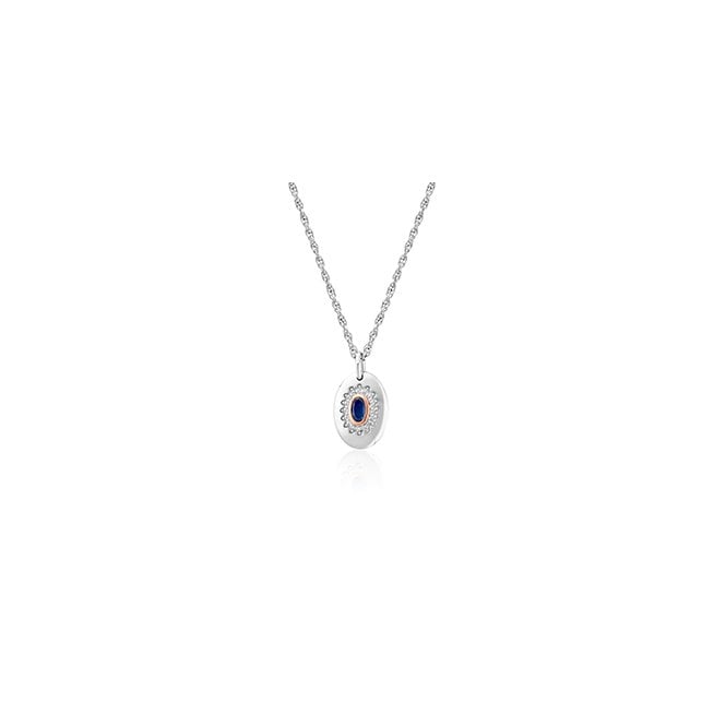 CLOGAU Royal ® Sterling Silver Diana Pendant with Sapphire & Topaz