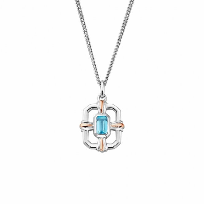CLOGAU Royal ® Sterling Silver Gateways Pendant with Swiss Blue Topaz