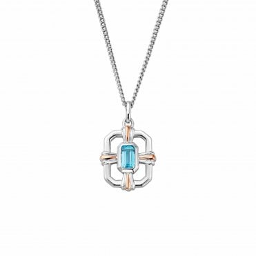 Royal Clogau® Sterling Silver Gateways Pendant with Swiss Blue Topaz