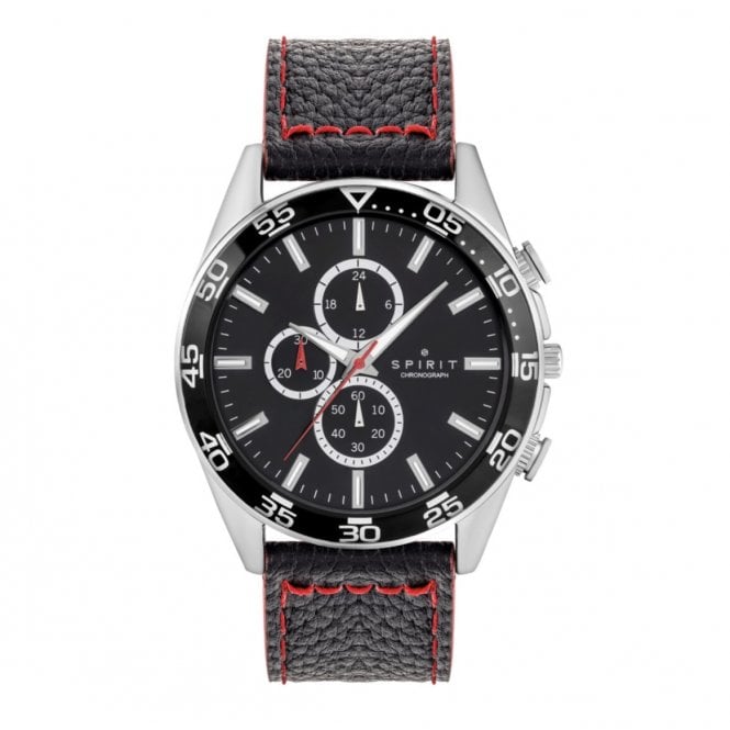 SPIRIT Chronograph Red and Black Leather Strap Watch