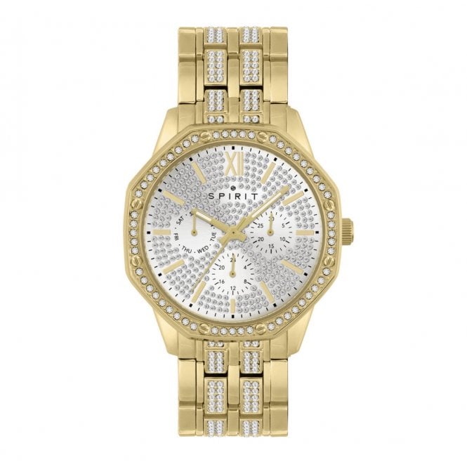 SPIRIT Gold Plated Stone Set Bracelet Watch