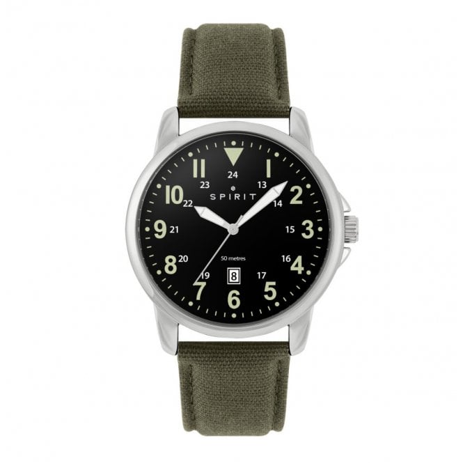 SPIRIT Khaki Canvas Strap Watch