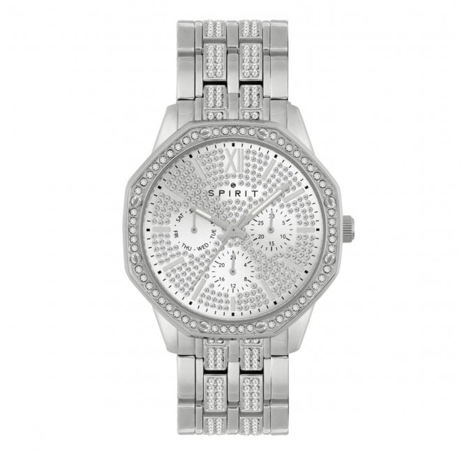 SPIRIT Silver Plated Stone Set Bracelet Watch