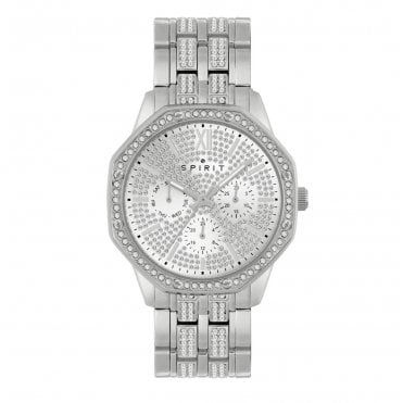 Spirit Silver Plated Stone Set Bracelet Watch