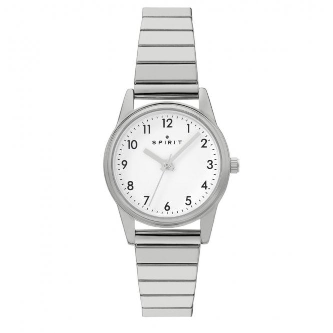 SPIRIT White Dial Silver Stainless Steel Expander Bracelet Watch