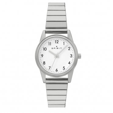 Spirit White Dial Silver Stainless Steel Expander Bracelet Watch