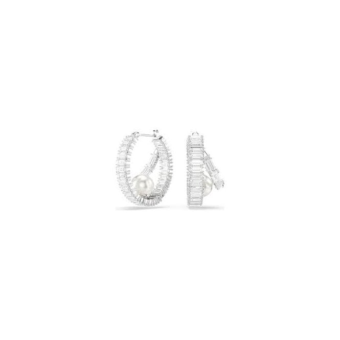 SWAROVSKI Ariana Grande x Crystal Pearl Hoop Earrings