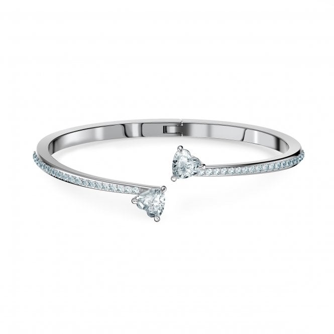 SWAROVSKI Attract Soul Heart Bangle, White, Rhodium plated