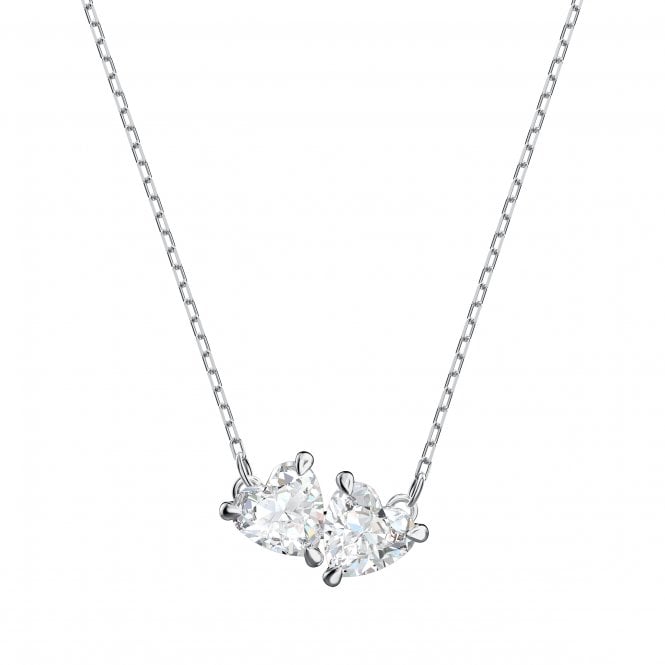 SWAROVSKI Attract Soul Necklace, Heart, White, Rhodium plated