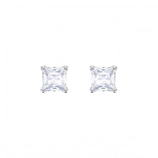 SWAROVSKI Attract Stud Pierced Earrings, White, Rhodium plated